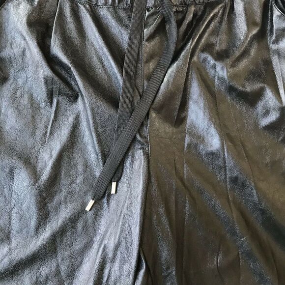 Bebe Vegan Leather High Waist Tuxedo Stripe Culottes Pants - Picture 3 of 12